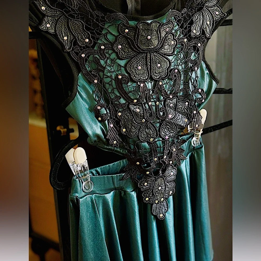 🖤Kelle Teal and Black Lyrical or Contemporary Dance Two piece Dance Costume
